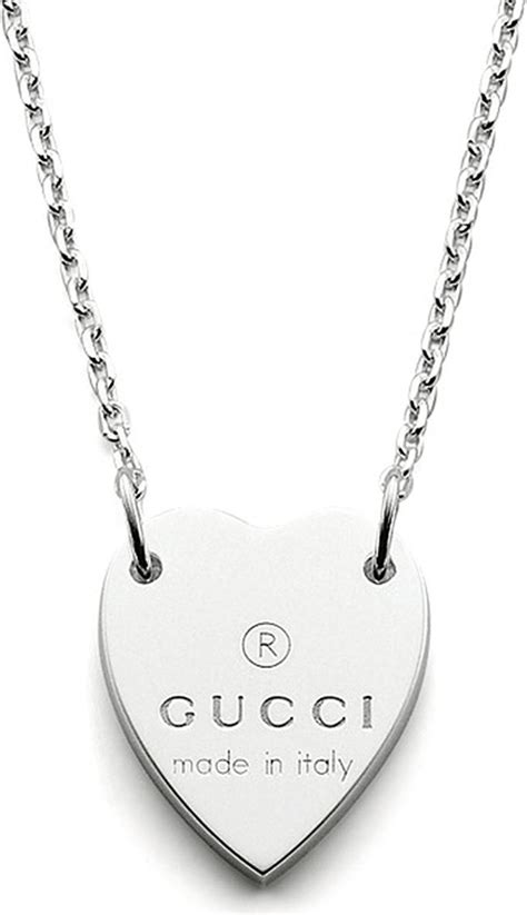 gucci trademark necklace with heart pendant|gucci heart bracelet with trademark.